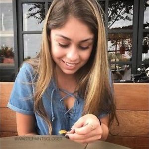 Brandy Melville denim ily top